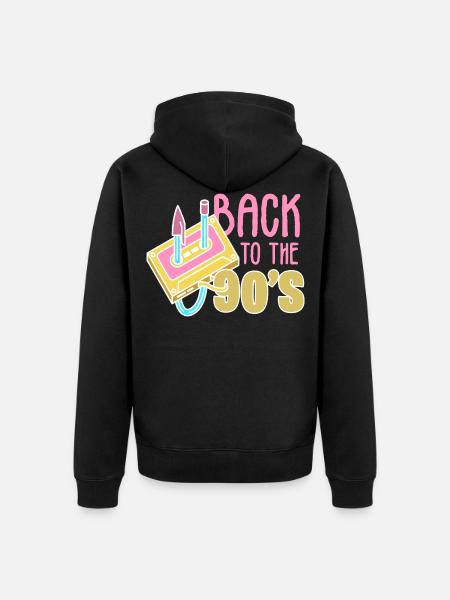90s 90s - Unisex Premium Organic Zip Hoodie - black