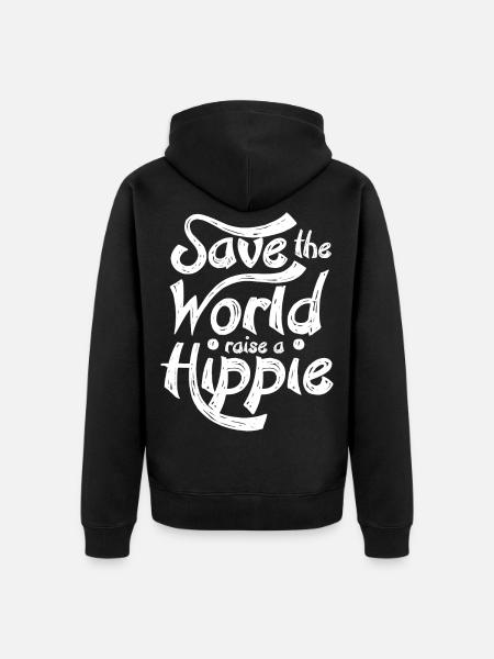 Rettet Die Welt - Hippie Bewegung 70er Jahre - Premium økologisk unisex-hættejakke - sort