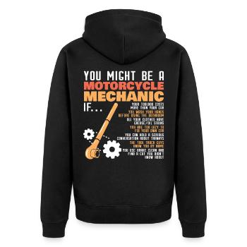 Two-wheel mechanic motorcycle mechanic screwdriver - Unisex Premium Organic Zip Hoodie - black - Back - Nico (187cm)