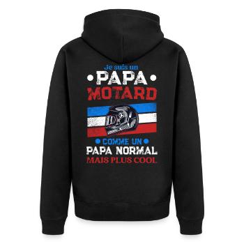 Papa Motard - Veste à capuche bio Premium Unisexe - noir - Dos - Nico (187cm)