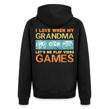 Gamer Gaming Video Games Videospiele - Unisex Premium Organic Zip Hoodie - black - Back - Nico (187cm)