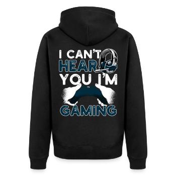 Gamer Gaming Video Games Videospiele - Unisex Premium Bio Zip Hoodie - Schwarz - Hinten - Nico (187cm)