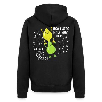 Lemon On A Pear | Funny Foodie Lyric meme tshirt w - Unisex Premium Bio Zip Hoodie - Schwarz - Hinten - Nico (187cm)