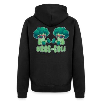 Brocoli légumes végétal végétarien - Veste à capuche bio Premium Unisexe - noir - Dos - Nico (187cm)