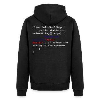 Coder Software Développeur - Veste à capuche bio Premium Unisexe - noir - Dos - Nico (187cm)