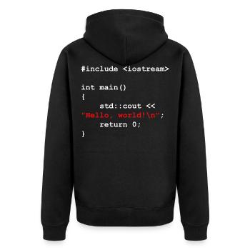 Programmierer Coder Software Entwickler - Unisex Premium Bio Zip Hoodie - Schwarz - Hinten - Nico (187cm)