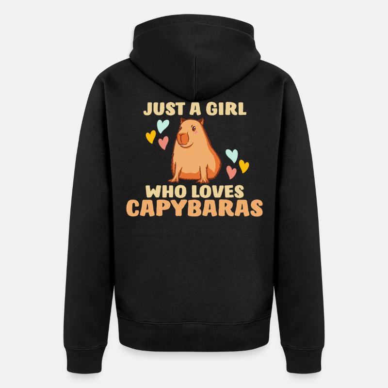 Capybara capybara capybara rodent - Unisex Premium Organic Zip Hoodie - black