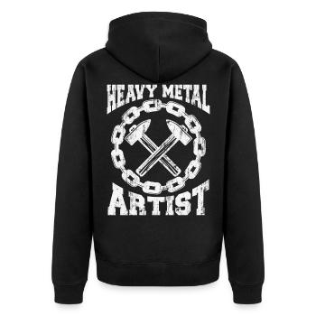 Blacksmith locksmith metalworker iron - Unisex Premium Organic Zip Hoodie - black - Back - Nico (187cm)