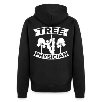 Baumklettern Baumpfleger Arborist Baumkletterer - Unisex Premium Bio Zip Hoodie - Schwarz - Hinten - Nico (187cm)