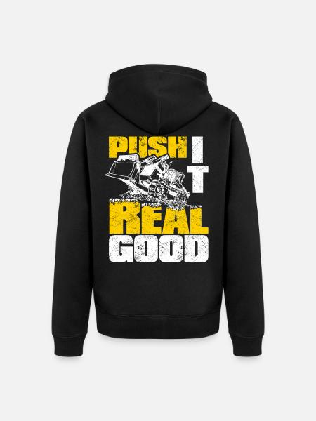 Bulldozer Planierraupe - Unisex Premium Bio Zip Hoodie - Schwarz
