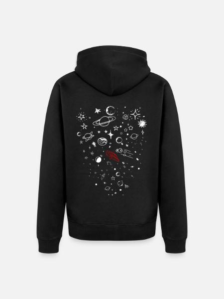 shoots tesla into space - Unisex Premium Organic Zip Hoodie - black