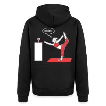 Yoga Vin Yogi Méditer Méditation - Veste à capuche bio Premium Unisexe - noir - Dos - Nico (187cm)
