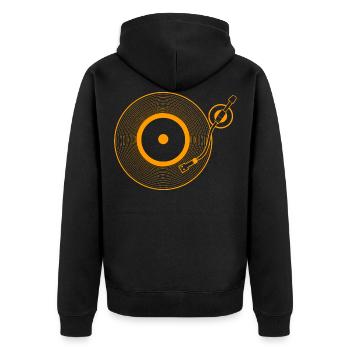 Vinyle - Veste à capuche bio Premium Unisexe - noir - Dos - Nico (187cm)