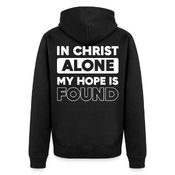 Bible Bible Verse - Unisex Premium Organic Zip Hoodie - black - Back - Nico (187cm)