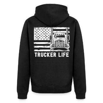 Camion routier camion routier - Veste à capuche bio Premium Unisexe - noir - Dos - Nico (187cm)