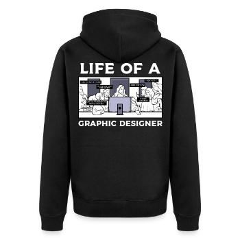 Grafiker Designerin Grafik Designer Künstlerin - Unisex Premium Bio Zip Hoodie - Schwarz - Hinten - Nico (187cm)