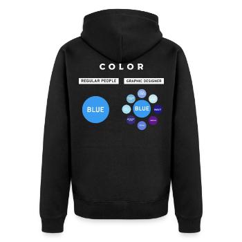 Grafiker Designerin Grafik Designer Künstlerin - Unisex Premium Bio Zip Hoodie - Schwarz - Hinten - Nico (187cm)