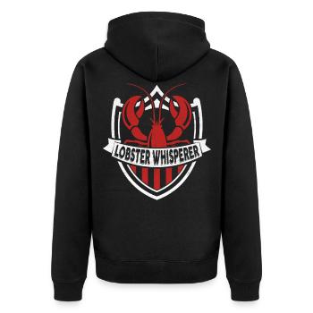 Hummer Seekrebs Lobster Meeresfrüchte - Unisex Premium Bio Zip Hoodie - Schwarz - Hinten - Nico (187cm)
