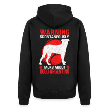 Parle spontanément de Dogo Argentino Doge Humour - Veste à capuche bio Premium Unisexe - noir - Dos - Nico (187cm)
