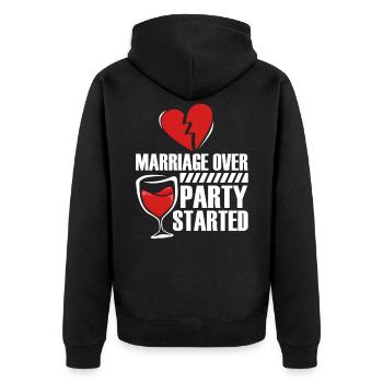 Scheidung Ex Single Geschieden - Unisex Premium Bio Zip Hoodie - Schwarz - Hinten - Nico (187cm)
