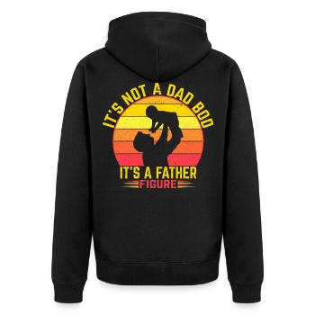 Dad Bod Father Figure - Unisex Premium Bio Zip Hoodie - Schwarz - Hinten - Nico (187cm)