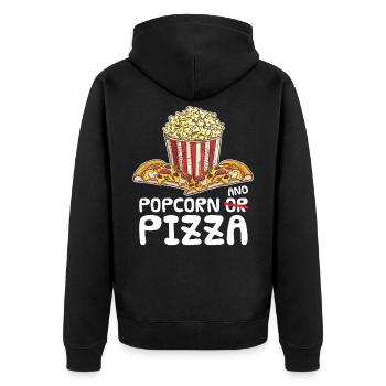 popcorn - Unisex Premium Organic Zip Hoodie - black - Back - Nico (187cm)