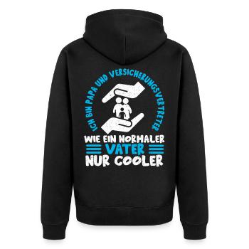 Versicherung Versicherungsvertreter Berater - Unisex Premium Bio Zip Hoodie - Schwarz - Hinten - Nico (187cm)
