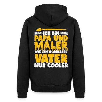 Maler Lackierer Geselle Malermeister - Unisex Premium Bio Zip Hoodie - Schwarz - Hinten - Nico (187cm)