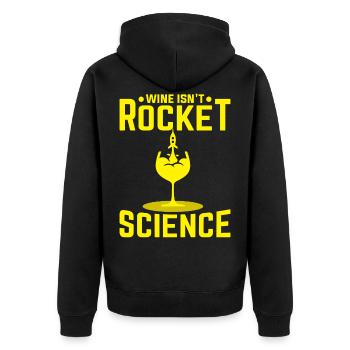 Wine Rocket Science - Unisex Premium Bio Zip Hoodie - Schwarz - Hinten - Nico (187cm)