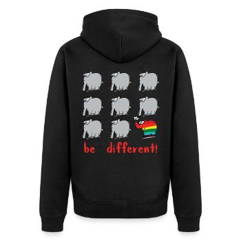 Sarkusm Saying Black Humor Funny Irony - Unisex Premium Organic Zip Hoodie - black - Back - Nico (187cm)