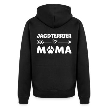 Deutscher Jagdterrier Mama Terrier Geschenk - Unisex Premium Bio Zip Hoodie - Schwarz - Hinten - Nico (187cm)