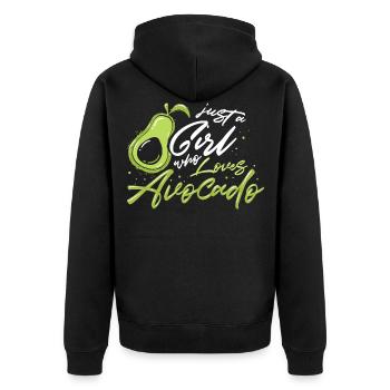 Avocado - Unisex Premium Bio Zip Hoodie - Schwarz - Hinten - Nico (187cm)