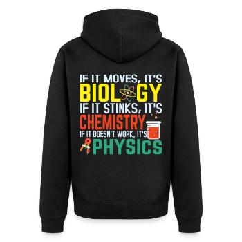 Biology Chemistry Physics - Veste à capuche bio Premium Unisexe - noir - Dos - Nico (187cm)