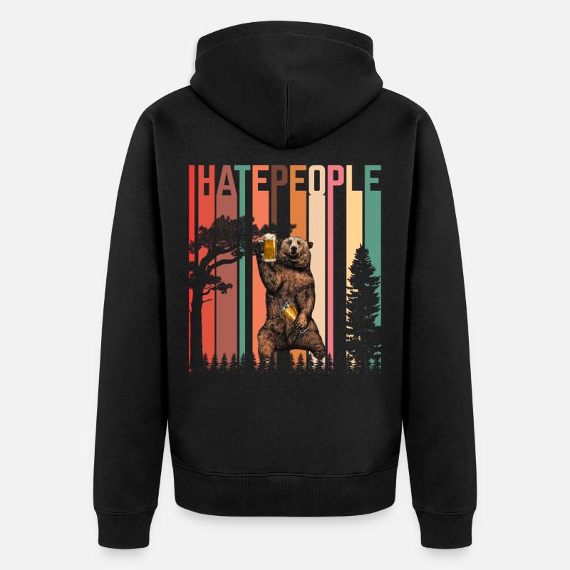 I Hate People - Veste à capuche bio Premium Unisexe - noir