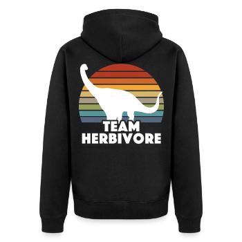 Vegan Veganer - Unisex Premium Bio Zip Hoodie - Schwarz - Hinten - Nico (187cm)