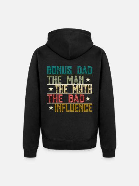Bonus Dad - Unisex Premium Bio Zip Hoodie - Schwarz