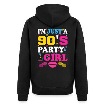 90 ́s girl 90s mädchen 1990 Girl Music Dancing - Unisex Premium Organic Zip Hoodie - black - Back - Nico (187cm)