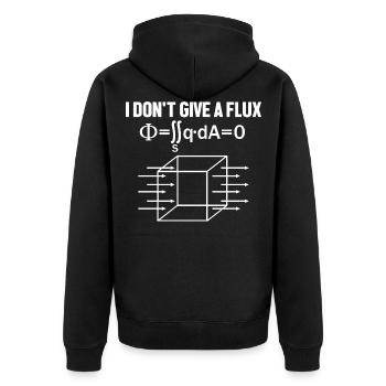 Physik Physiker - Unisex Premium Bio Zip Hoodie - Schwarz - Hinten - Nico (187cm)