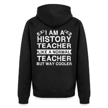 History Teacher History Lessons - Unisex Premium Organic Zip Hoodie - black - Back - Nico (187cm)