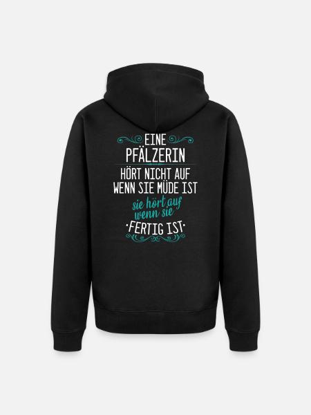 Pfalz Pfälzer Rheinlandpfalz Heimat Spruch - Unisex Premium Bio Zip Hoodie - Schwarz
