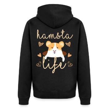 Hamster - Veste à capuche bio Premium Unisexe - noir - Dos - Nico (187cm)