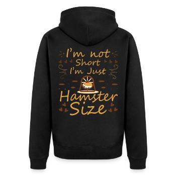 Hamster - Unisex Premium Bio Zip Hoodie - Schwarz - Hinten - Nico (187cm)
