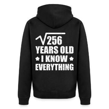 wurzel 256 16 jahre 16. geburtstag mathematik zahl - Unisex Premium Bio Zip Hoodie - Schwarz - Hinten - Nico (187cm)