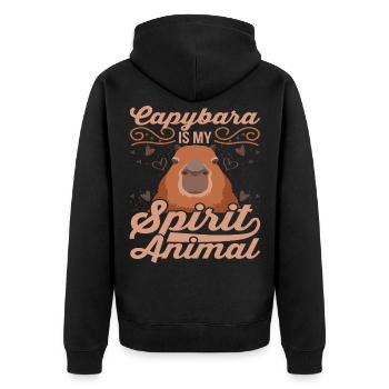 Capybara Cochon d’eau Rongeur - Veste à capuche bio Premium Unisexe - noir - Dos - Nico (187cm)