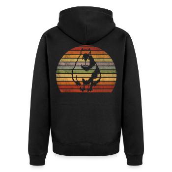 Retro Capybara Vintage Cochon d’eau rongeur - Veste à capuche bio Premium Unisexe - noir - Dos - Nico (187cm)