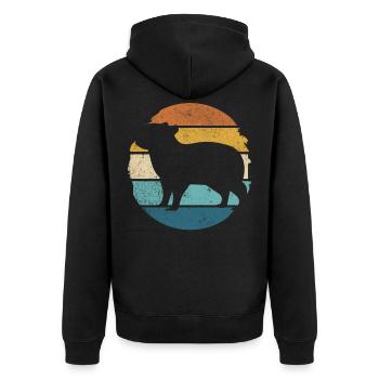 Retro Capybara Vintage Cochon d’eau rongeur - Veste à capuche bio Premium Unisexe - noir - Dos - Nico (187cm)
