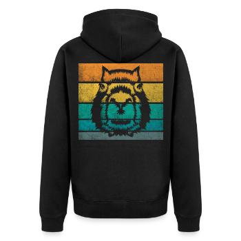 Retro Capybara Vintage Cochon d’eau rongeur - Veste à capuche bio Premium Unisexe - noir - Dos - Nico (187cm)