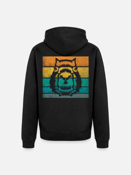 Retro Capybara Vintage Capybara Rodent - Unisex Premium Organic Zip Hoodie - black