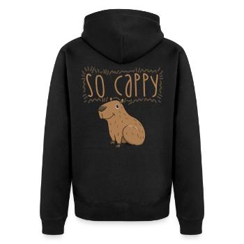 Capybara Cochon d’eau Rongeur - Veste à capuche bio Premium Unisexe - noir - Dos - Nico (187cm)