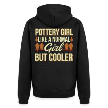 make pottery - Unisex Premium Organic Zip Hoodie - black - Back - Nico (187cm)